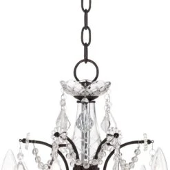 Vienna Full Spectrum DeMallo Dark Bronze Chandelier 26" Wide French Scroll Arm Clear Crystal 6-Light Fixture For Dining Room Home Foyer Kitchen Island -Chic Household Items GUEST ac4835ce d7da 4b90 bd47 cd30346d6ffd