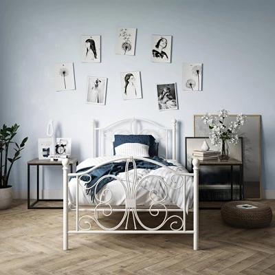 Twin Kids' Bombay Metal Bed White - Room & Joy 4 Twin Kids' Bombay Metal Bed White - Room & Joy - Image 4