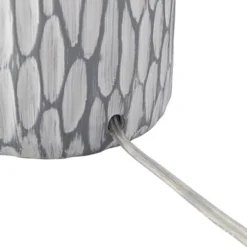 360 Lighting Patrick Modern Coastal Table Lamp With Round Riser 27 1/4" Tall Gray White Wash Ceramic Drum Fabric Shade For Bedroom Living Room Home -Chic Household Items GUEST b0fea586 ba5d 4903 b57d 54494be25fe9