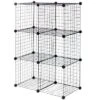 Costway 6 Cube Grid Wire Organizer Wardrobe Shelves Bookcase DIY