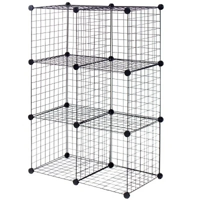 Costway 6 Cube Grid Wire Organizer Wardrobe Shelves Bookcase DIY 1 Costway 6 Cube Grid Wire Organizer Wardrobe Shelves Bookcase DIY