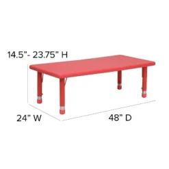 Emma And Oliver 24"W X 48"L Rectangular Plastic Height Adjustable Activity Table Set With 6 Chairs 13 Emma And Oliver 24"W X 48"L Rectangular Plastic Height Adjustable Activity Table Set With 6 Chairs -Chic Household Items GUEST b599da98 3e0d 474f 9033 b600afae5d59