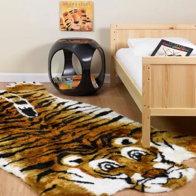 Walk On Me Faux Fur Super Soft Kids Tiger Rug Tufted With Non-slip Backing Area Rug 1 Walk On Me Faux Fur Super Soft Kids Tiger Rug Tufted With Non-slip Backing Area Rug