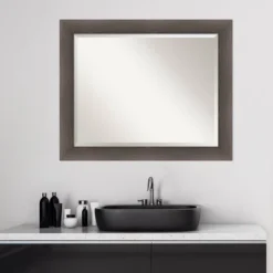 Hardwood Framed Bathroom Vanity Wall Mirror - Amanti Art -Chic Household Items GUEST b78c1282 f179 49c6 9d5d ab253cdff1f9