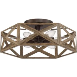 Possini Euro Design Moorcroft Modern Farmhouse Ceiling Light Semi Flush Mount Fixture 14 1/2" Wide Dark Wood Bronze 6-Light Hexagon Frame For Bedroom 11 Possini Euro Design Moorcroft Modern Farmhouse Ceiling Light Semi Flush Mount Fixture 14 1/2" Wide Dark Wood Bronze 6-Light Hexagon Frame For Bedroom -Chic Household Items GUEST b9407276 27c2 4ed6 85ac 742cab5f96d8