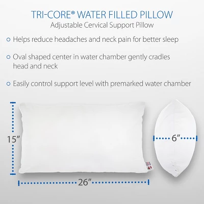Core Products Tri-Core Water Pillow, Adjustable Cervical Support 5 Core Products Tri-Core Water Pillow, Adjustable Cervical Support - Image 5