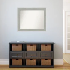 33" X 27" Non-Beveled Glam Linen Bathroom Wall Mirror Gray - Amanti Art 11 33" X 27" Non-Beveled Glam Linen Bathroom Wall Mirror Gray - Amanti Art -Chic Household Items GUEST c63fe503 8a0f 4fb6 96ff 6eea6eb3b431