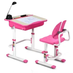Costway Adjustable Children Study Desk Chair Set W/Winged Backrest Pink 17 Costway Adjustable Children Study Desk Chair Set W/Winged Backrest Pink -Chic Household Items GUEST c8b8a66b 019c 46b5 8ce3 04f24c0ae7cd