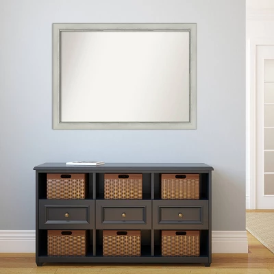 42" X 31" Non-Beveled Flair Patina Bathroom Wall Mirror Silver - Amanti Art 4 42" X 31" Non-Beveled Flair Patina Bathroom Wall Mirror Silver - Amanti Art - Image 4