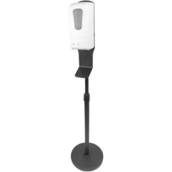 Vollum Automatic Sanitary Soap Dispenser With Stand With Adjustable Height -Stainless Steel, Touchless; Activated By Sensor, 40.6 Oz - White