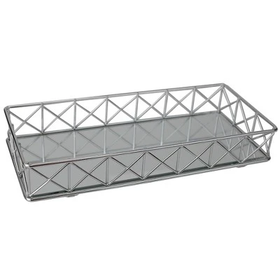 Home Basics Arden Mirrored Vanity Tray, Chrome 3 Home Basics Arden Mirrored Vanity Tray, Chrome - Image 3