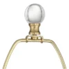 Vienna Full Spectrum Halston Buffet Table Lamp With Round Riser 36 1/4" Tall Crystal Ball Brass Off White Fabric Drum Shade For Bedroom Living Room