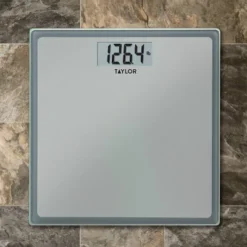 Digital Glass Bathroom Scale Gray/Silver - Taylor