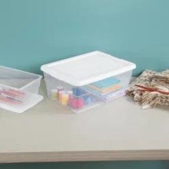Sterilite 16 Quart Stackable Clear Plastic Storage Tote Container With Opaque Latching Lid For Home And Office Organization 11 Sterilite 16 Quart Stackable Clear Plastic Storage Tote Container With Opaque Latching Lid For Home And Office Organization -Chic Household Items GUEST e4222ebb b9c6 428f adde 8a31c39378ab