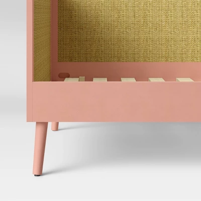 Twin Rattan & Wood Kids' Daybed Pink - Pillowfort™ 2 Twin Rattan & Wood Kids' Daybed Pink - Pillowfort™ - Image 2