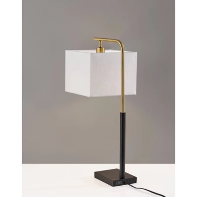 Flora Antique Brass Table Lamp Black - Adesso 3 Flora Antique Brass Table Lamp Black - Adesso - Image 3