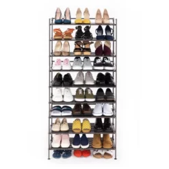 Seville Classics 2pk 3 Tier Stackable Resin Slat Shoe Racks Espresso -Chic Household Items GUEST ea49c52e 43b8 4178 9114 320af973af3a