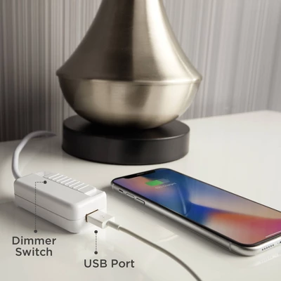 Regency Hill Traditional Desk Lamp 30 1/2" Tall With USB Charging Port Bronze Arm Adjustable Tan Drum Shade For Living Room Office 5 Regency Hill Traditional Desk Lamp 30 1/2" Tall With USB Charging Port Bronze Arm Adjustable Tan Drum Shade For Living Room Office - Image 5