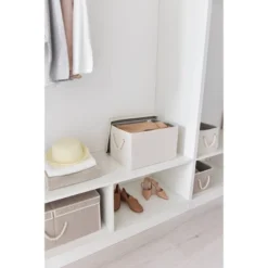 WeThinkStorage 2pk 34L Foldable Organizing Storage Bin With Rope Handle And Lid -Chic Household Items GUEST ed2ef3c5 bc10 44e3 89f3 c9363d8e60b6