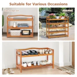 Costway 5-Tier Wood Shoe Rack Freestanding Large Shoe Storage Organizer Heavy-duty -Chic Household Items GUEST ee48df50 b410 4a48 9b84 72f1b91ae182