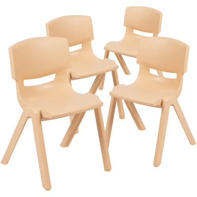 Emma And Oliver 4 Pack Plastic Stackable K-2 School Chair With 13.25"H Seat 12 Emma And Oliver 4 Pack Plastic Stackable K-2 School Chair With 13.25"H Seat - Image 12