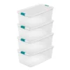 Sterilite 106 Quart (4 Pack) & 64 Quart (6 Pack) Latching Clear Plastic Storage Organizer Tote Tub Container Bin Box For Organization And Storage