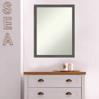 20" X 26" Non-Beveled Pinstripe Plank Gray Thin Bathroom Wall Mirror - Amanti Art 6 20" X 26" Non-Beveled Pinstripe Plank Gray Thin Bathroom Wall Mirror - Amanti Art - Image 6