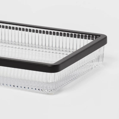 Ribbed Glass Tray Black - Threshold™ 3 Ribbed Glass Tray Black - Threshold™ - Image 3