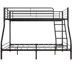 Twin-Over-Full Metal Bunk Bed With Ladder And Enhanced Upper-Level Guardrail, Black-ModernLuxe 9 Twin-Over-Full Metal Bunk Bed With Ladder And Enhanced Upper-Level Guardrail, Black-ModernLuxe -Chic Household Items GUEST f7f1d3aa d818 4b26 84f3 a8410226e4e9