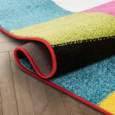 Well Woven Modern Squares Multi Geometric Bright Kids Room Area Rug 6 Well Woven Modern Squares Multi Geometric Bright Kids Room Area Rug - Image 6