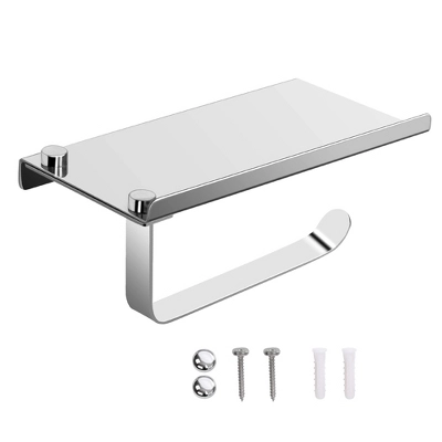 Unique Bargains Toilet Phone Shelf Stainless Steel Tissue Fixed Toilet Paper Holders Silver 1 Pc 3 Unique Bargains Toilet Phone Shelf Stainless Steel Tissue Fixed Toilet Paper Holders Silver 1 Pc - Image 3