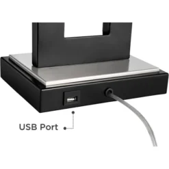 360 Lighting Neil Modern Rustic Table Lamp 26" High Black Metal With USB Charging Port White Rectangular Shade For Bedroom Living Room Bedside Desk -Chic Household Items GUEST fd068bc9 d5b6 48da 8e9c 96a4e51d511f