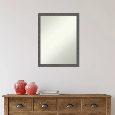 20" X 26" Non-Beveled Pinstripe Plank Gray Thin Bathroom Wall Mirror - Amanti Art 8 20" X 26" Non-Beveled Pinstripe Plank Gray Thin Bathroom Wall Mirror - Amanti Art - Image 8