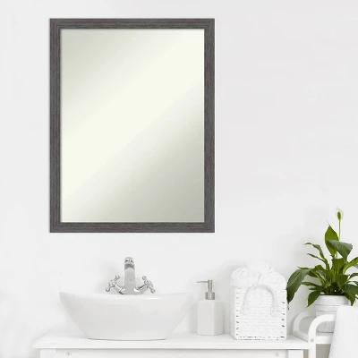 20" X 26" Non-Beveled Pinstripe Plank Gray Thin Bathroom Wall Mirror - Amanti Art 7 20" X 26" Non-Beveled Pinstripe Plank Gray Thin Bathroom Wall Mirror - Amanti Art - Image 7