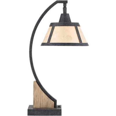Franklin Iron Works Oak Rustic Farmhouse Desk Table Lamp 22" High Gray With USB And AC Power Outlet In Base Wash Mica Shade For Bedroom Living Room 7 Franklin Iron Works Oak Rustic Farmhouse Desk Table Lamp 22" High Gray With USB And AC Power Outlet In Base Wash Mica Shade For Bedroom Living Room - Image 7