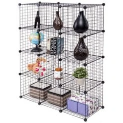 Costway 12 Cube Grid Wire Organizer Wardrobe Shelves Bookcase DIY -Chic Household Items GUEST ff4fb1a6 1b64 4e15 b18a ecd0fa52c0f6